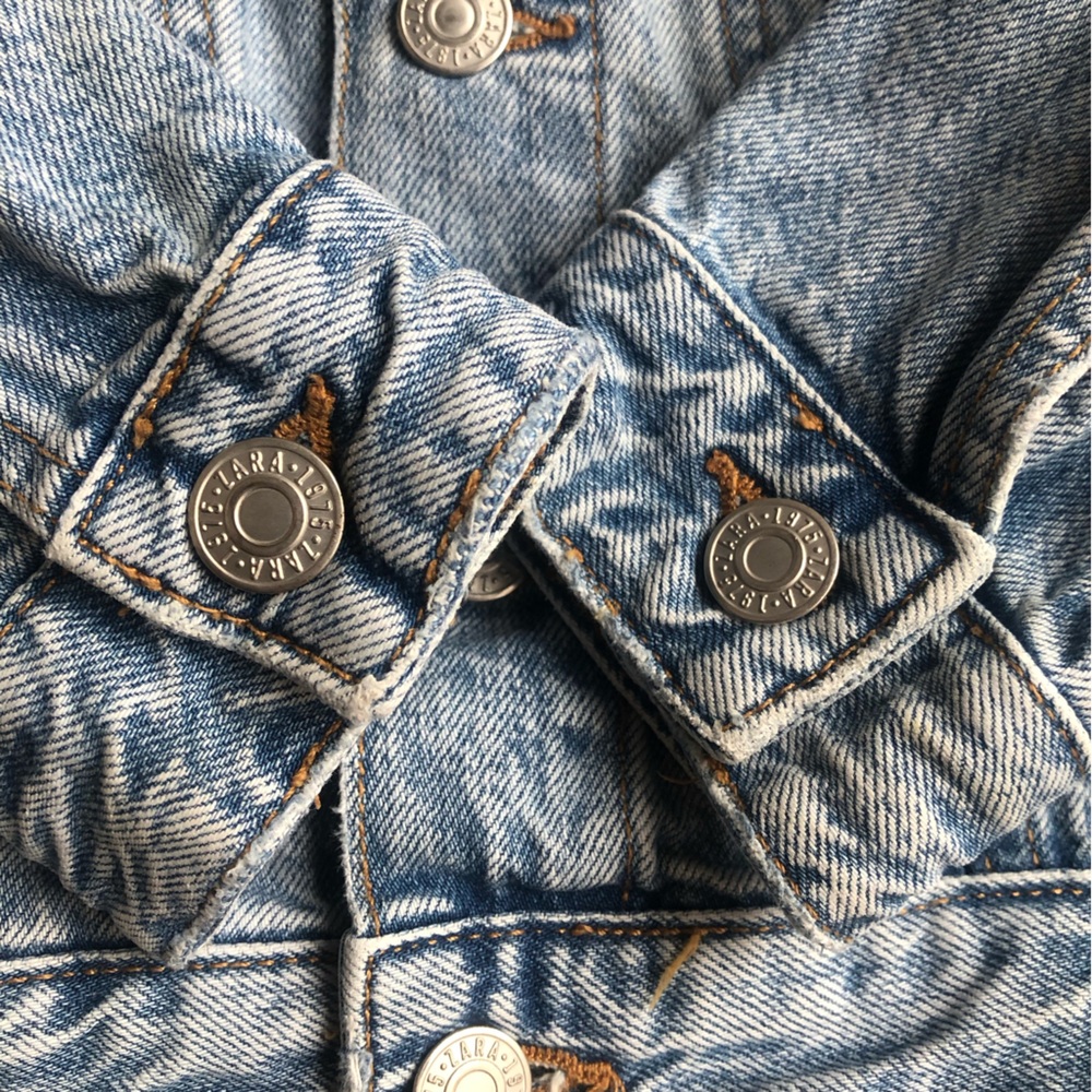 New: Zara All Cotton Denim Truckers Jacket. Size 6 / 7 - Picture 7 of 11